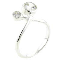 Rings - size 7 round cz twisty tie ring Image.