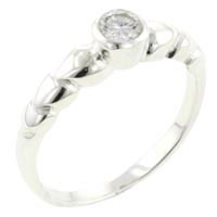 Rings - size 7 round cut cz intricate design band ring Image.