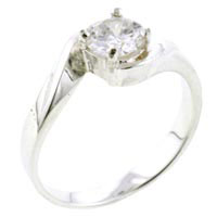Rings - size 7 round cut cz twist ring Image.