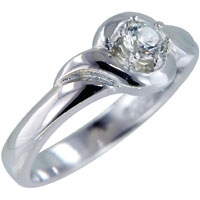 Rings - size 7 round cut cz double twist ring Image.