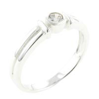 Rings - size 7 round cut cz silver band ring Image.