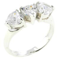 Rings - size 7 triple heart cz ring Image.