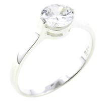 Rings - size7 round cut cz double setting sterling silver ring Image.