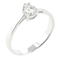 Rings - size 7 pear cut cz solitaire ring Image.