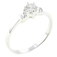 Rings - size 7 round cut cz polished band ring Image.