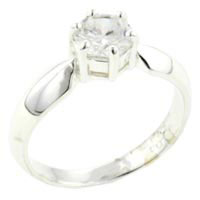 Rings - size 7 round cut cz five point setting ring Image.