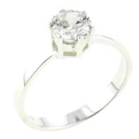 Rings - size 7 round cut cubic zirconia sterling silver ring Image.