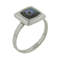 Rings - size 7 square cut abalone sterling silver ring Image.