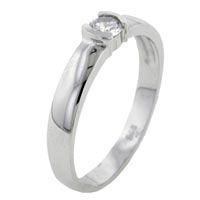 Rings - size 7 round cut cz thin band ring Image.