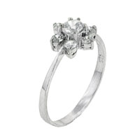 Rings - size 7 round cut cz sunflower ring Image.
