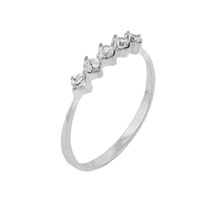 Rings - size 7 round cut cz quintet ring Image.