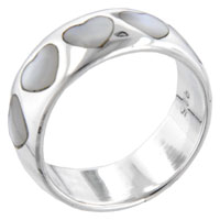 Rings - size 7 mother of pearl hearts ring Image.
