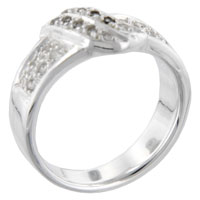 Rings - size 7 round cut cz scroll ring Image.