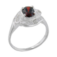 Rings - size 7 oval cut cz garnet twist ring Image.