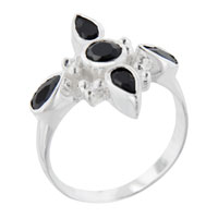 Rings - size 7 faux onyx cross fitchy black rings Image.