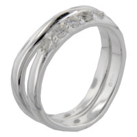 Rings - size 7 round cut cz curve ring set Image.