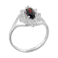 Rings - size 7 marquise cut cz garnet ring Image.