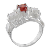 Rings - size 7 round cut cz citrine sleigh ring Image.