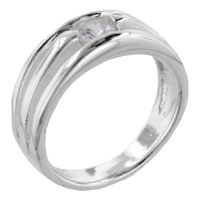 Rings - size 7 round cut cz triple band ring Image.