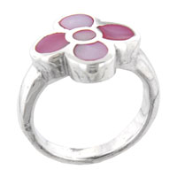 Rings - size 7 pink daisy mother of pearl ring Image.