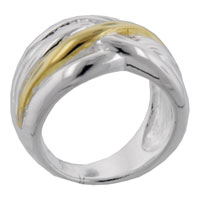 Rings - size 7 gold tone weave sterling silver ring Image.