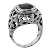Rings - size 7 princess cut onyx viive black rings Image.