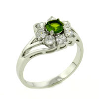 Rings - round cut peridot cz ring Image.