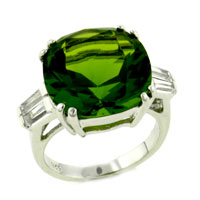 Rings - size 8 asscher cut periodot cz ring Image.