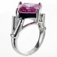 Rings - size 8 square cut pink cz ring Image.