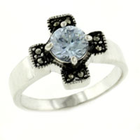 Rings - size 8 lavender cz celtic cross ring Image.