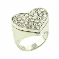 Rings - size 8 cz heart pave setting ring Image.