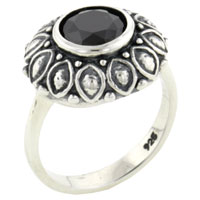 Rings - size 8 round cut onyx black rings Image.