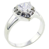 Rings - size 8 cz heart framed ring Image.