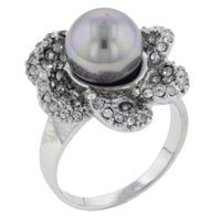Rings - size 8 floral silver pearl ring Image.