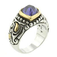 Rings - size 8 amethyst cz heart ring Image.