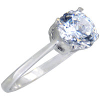 Rings - size 8 cathedral set solitaire cz sterling silver ring Image.