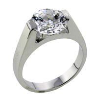 Rings - size 8 round cut cz man ring Image.