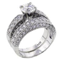 Rings - princess cut cz antique ring Image.