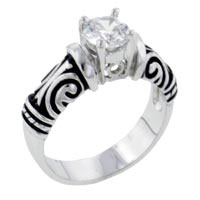 Rings - size 8 antique cz sterling silver ring Image.