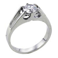 Rings - size 8 round cathedral set cubic zirconia ring Image.