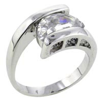 Rings - size 8 cz crescent ring Image.