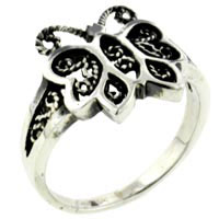 Sterling Silver Jewelry - size 8 butterlfy ring Image.