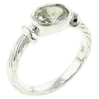 Rings - size 8 oval cut one stone cz ring Image.