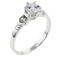 Rings - size 8 round cut cz with military insignias ring Image.