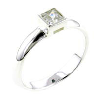 Rings - size 8 square cut cz polished band ring Image.