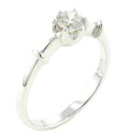 Rings - size 8 round cut cz shiny band ring Image.