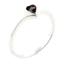Rings - size 8 february amethyst color heart cut cz ring Image.