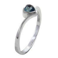 Rings - size 8 heart cut cz aquamarine ring Image.