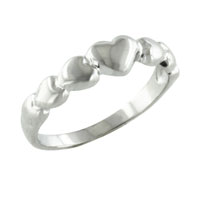 Rings - size 8 heart band 925 sterling silver ring Image.