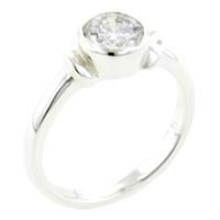 Rings - size 8 round cz simple band ring Image.